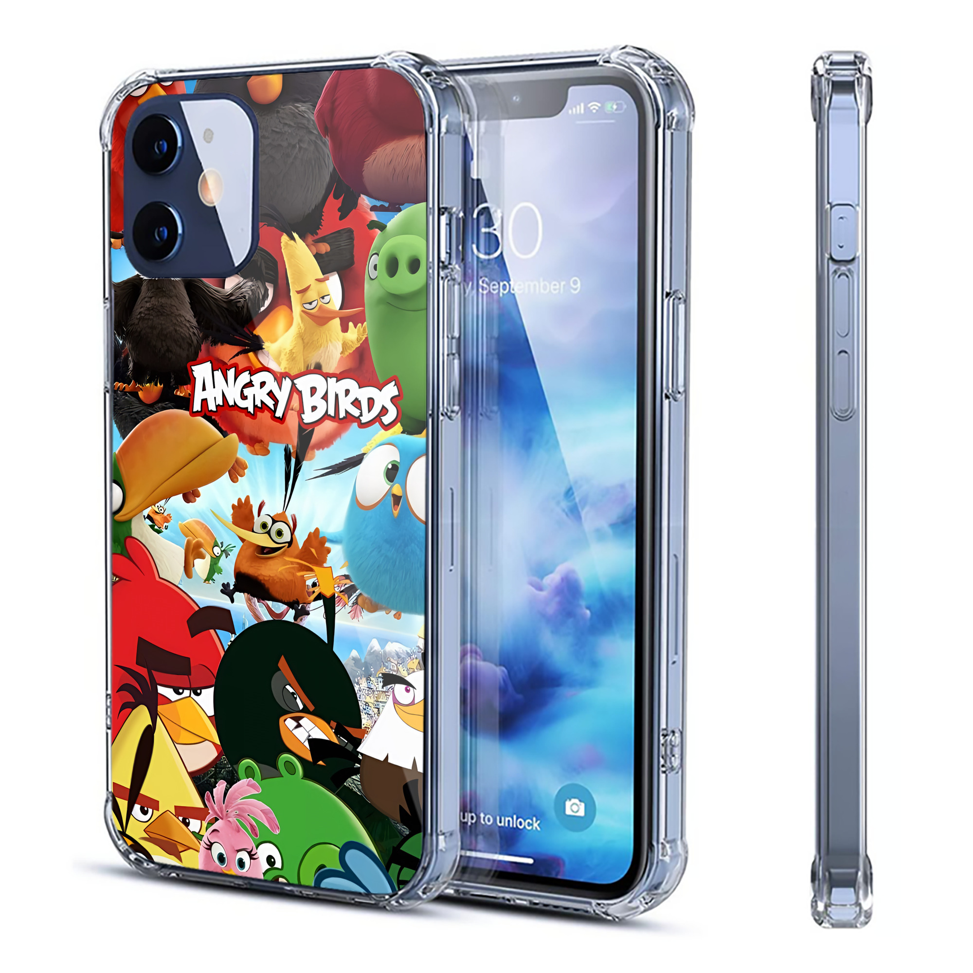 （画像用） Angry Birds アングリーバード 【iPhone 12シリーズ対応】透明スマホケース（クリアソフトケース）